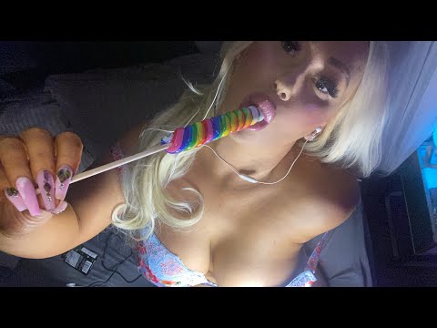 ASMR | Sloppy Wet Mouth Sounds | Lolipop Licking and Eating