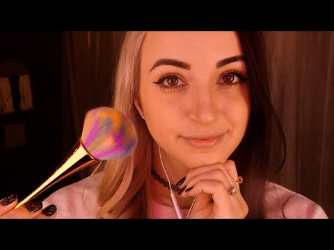 ASMR | Brushing and Tracing Your Facial Features | Soft Whispers for Sleep