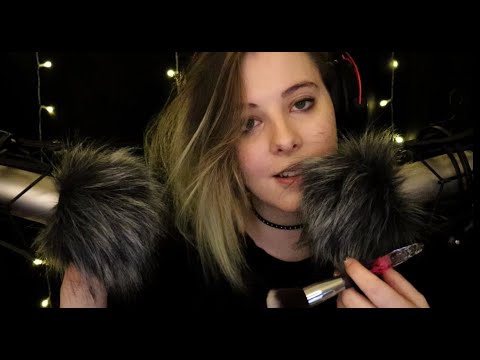 ASMR | most gentle and slow sounds and whispers to calm you down - face brushing, fluffy mic, rain