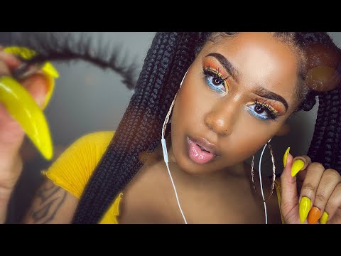 ASMR | Makeup Artist Does Your Eyebrows & Lashes w/ Gum Chewing & Mouth Sounds ✨