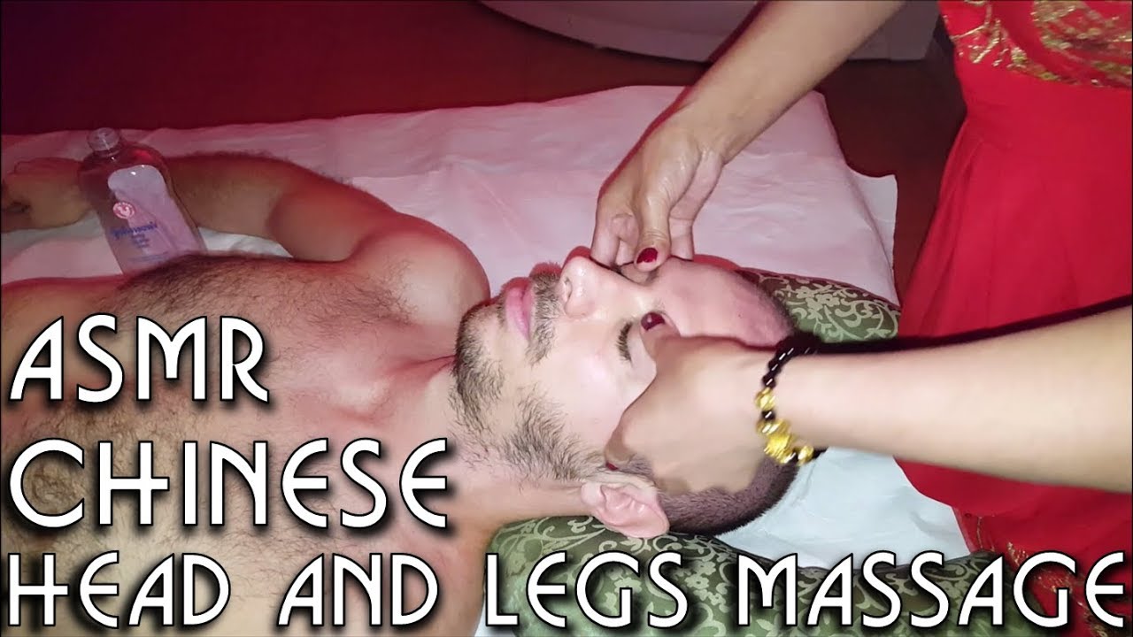 💆 Chinese girl head, leg and arms massage - ASMR no talking