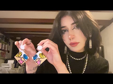 My Earring Collection ASMR | Tapping, Scratching, Rummaging, Whispering, Rambling