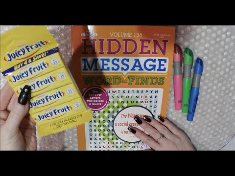 ASMR Extreme Gum Chewing Word Search | Juicy Fruit Gum | Whispered