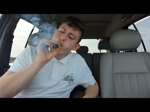 ASMR Smoking a CIGAR ( in my car ) {properly done again this time}
