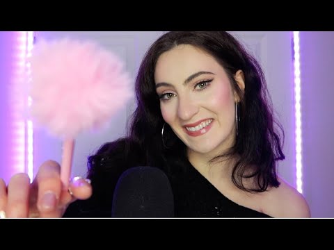 ASMR Repeating Trigger Words + Other Tingly Triggers (Face Brushing, Mic Brushing, Scratching etc)