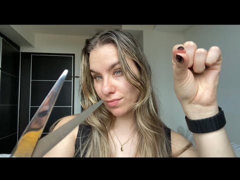 ASMR one minute energy pulling and cutting no talking