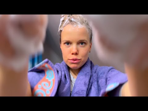ASMR 🫧 Washing My Hair And Playing With Foam 👩