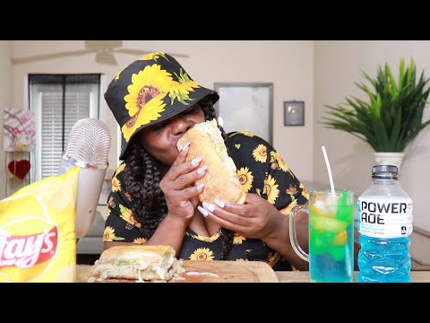 POT BELLY BIG VEGGIE MELT AND LAY'S CHIPS ASMR EATING SOUNDS