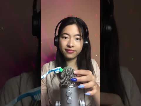 ASMR Toothbrush On Mic Sounds #shorts #asmr #toothbrush