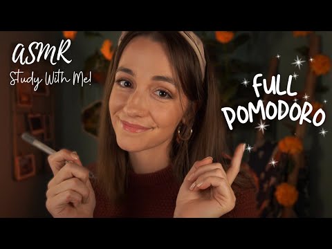 ASMR | Study with Me! 💕 FULL Pomodoro Session with Timer & Breaks