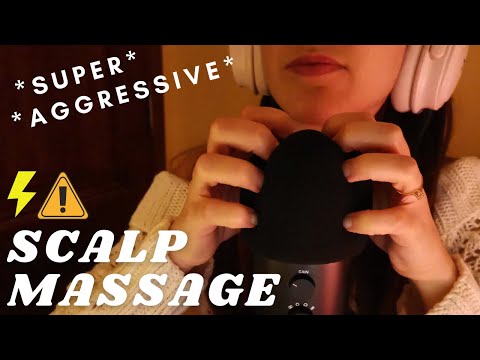 ASMR - FAST and AGGRESSIVE SCALP SCRATCHING MASSAGE