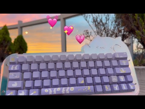 ASMR WITH ​⁠EPOMAKER MINI CAT 😻 Under the sunset 🌅 Keyboard Public typing , Tracing , Tapping