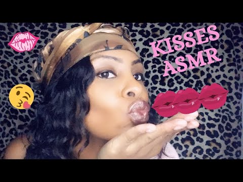 Kisses ASMR with dark lipstick