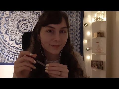 ASMR - nail salon, up close whispers, bottle tapping, mic blowing