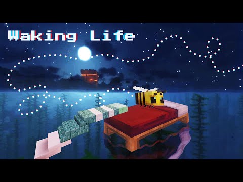 minecraft: WAKING LIFE (ASMR buzzing bees, water sounds, forest fire)
