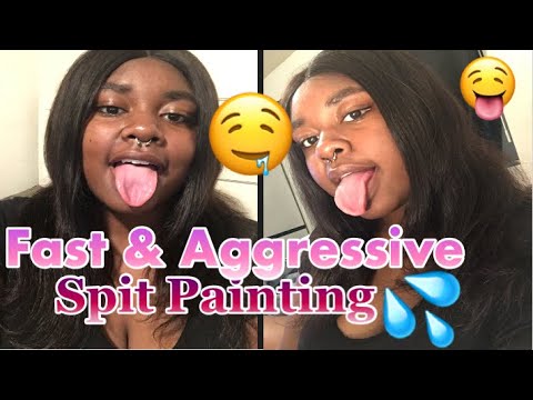 ASMR Fast & Aggressive Spit Painting 🤤💦( Fast Mouth Sounds 🫦 & Hand Movements 👋) #asmr
