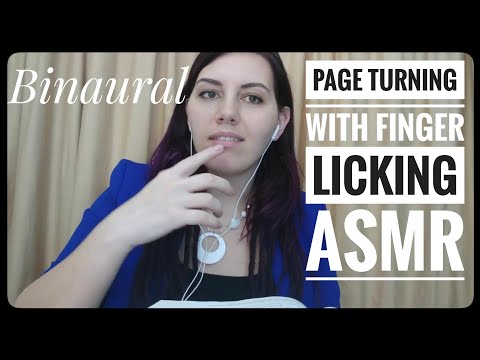 Page Turning with Finger Licking ASMR(Mouth Sounds)