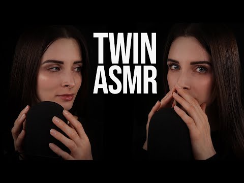 ASMR Twins Layered Whispering in German and English | Mouth Sounds, Tapping, Tongue Clicking