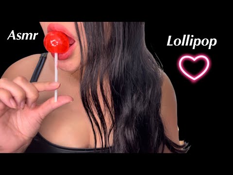 Asmr Eating a Lollipop Wearing Red Lipstick No Talking
