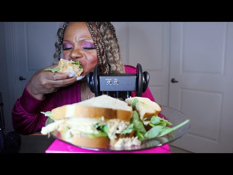 Ear-To-Ear Homemade Fresh Tuna Sandwiches ASMR Eating Sounds