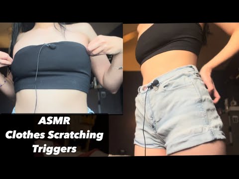 ASMR Clothes Scratching with Body Triggers & Mouth Sounds