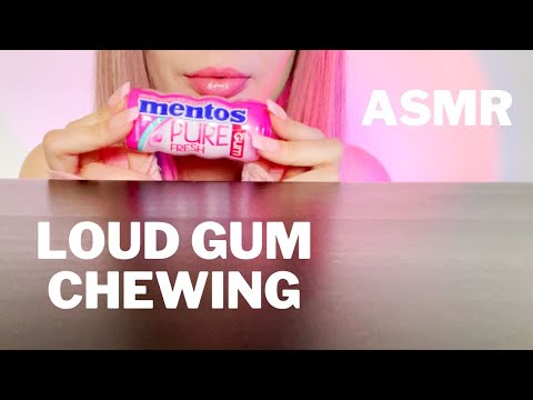 ASMR Chewing Gum & Popping Bubbles (no talking) MENTOS GUM 💗 *loud chewing sounds*