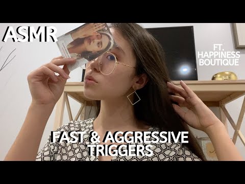 ASMR | Fast & Aggressive Triggers + Earrings Haul ft. Happiness Boutique