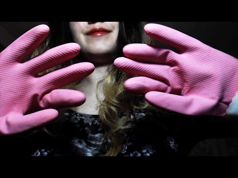 ASMR All About The Gloves 2/5 Special: Pink Latex Dishwashing Gloves & Hand Movements (No Talking)