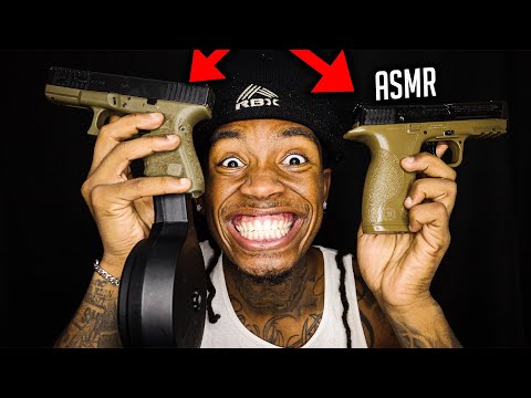 ASMR | ** INSANE GUN FACE OFF REAL VS BB GUN SOUNDS** For SLEEP And Relaxation Whispers , Tapping .