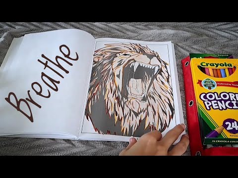 ASMR Coloring 🦁 Mouth Watering Sounds 🤤 Crinkles 📜 Page Turning 🖼 Rummaging & More