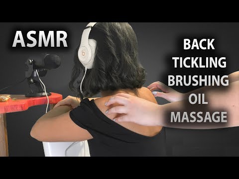 ASMR | Back Tickling, Brushing, Oil Massage - So Relaxing