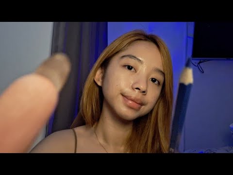 ASMR tracing and touching ur face 🩵🌠 soft whispering