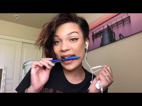 ASMR- Pen Nibbling & Drawing On Your Face with Mouth Sounds