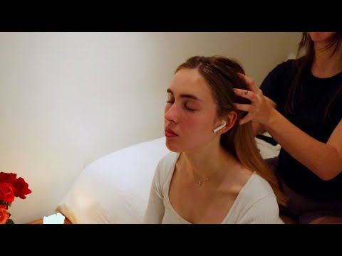 ASMR hair play, brushing, scalp massage with AndreaWhisperingASMR (whisper) 💆‍♀️