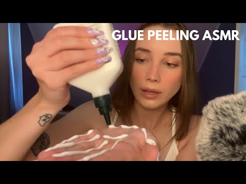 ASMR ✨ Putting Glue on My Hands and Peeling it Off ✨ (It worked better this time!!)