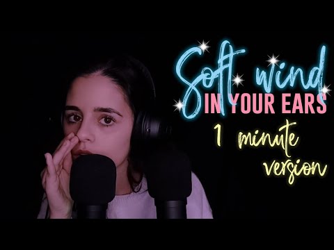 [ASMR] 1 minute ear to ear soft breeze #shorts ✨Blowing onto the mic✨No talking