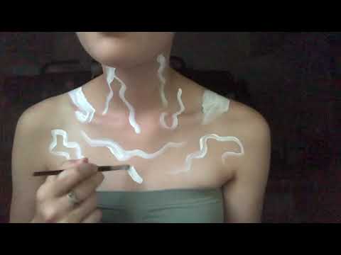 Body painting with the sunset (ASMR) soft brush strokes