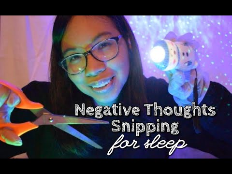 ASMR: Snipping & Eating Your Negative Thoughts to Help You Sleep! ✂️(Whispers, Rain & Music)