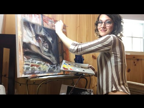 Oil Painting the Trees ASMR Whispers | Paint Sounds