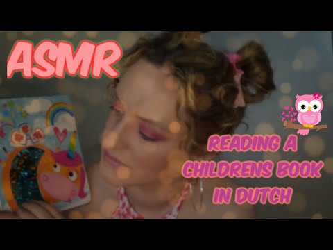ASMR : reading a childrens book in DUTCH , scratching sequins/ nederlands boek lezen / whispering