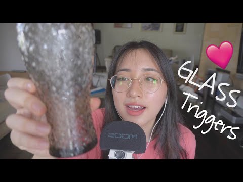 ASMR Scratching & Tapping🍸🥛 10 Textured GLASS sounds