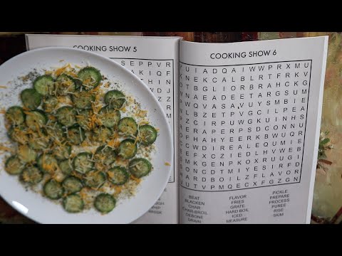 COOKING SHOW THANKSGIVING WORD SEARCH ASMR CRUNCHY CUCUMBER EATING SOUNDS