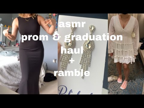 ASMR || prom & graduation haul - ramble + tapping + scratching