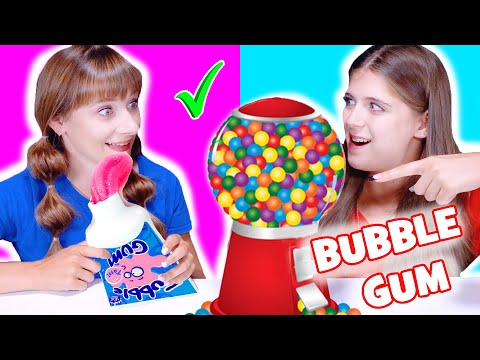 ASMR Bubble Gum VS Real Food Mukbang Challenge