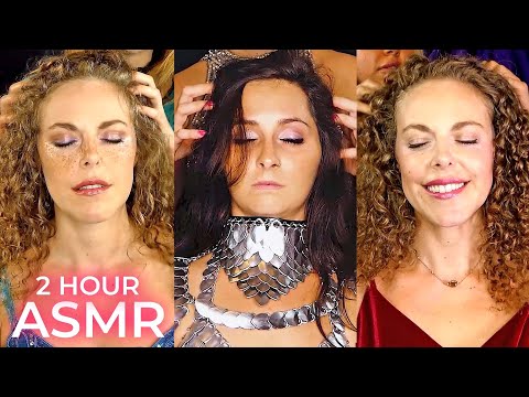 ASMR 2 Hour Long Hair & Scalp Massage Compilation, Full Relaxtion, Whispers, with Corrina