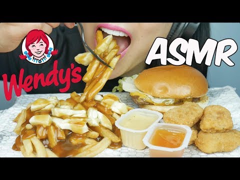 ASMR Wendy's (Poutine + Chicken Nuggets + Messy Burger) EATING SOUNDS | SAS-ASMR