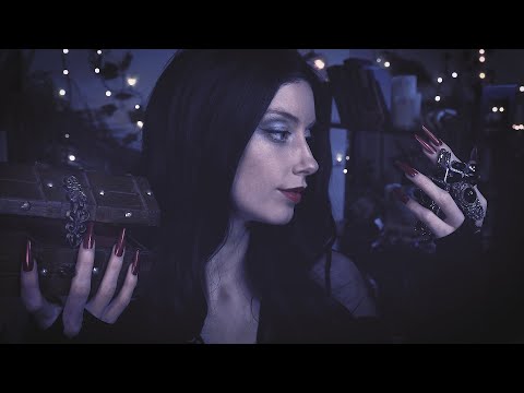 ASMR Morticia Addams Lends You Her Favourite Jewelry 🌹 (Tapping, Soft Spoken, Personal Attention)