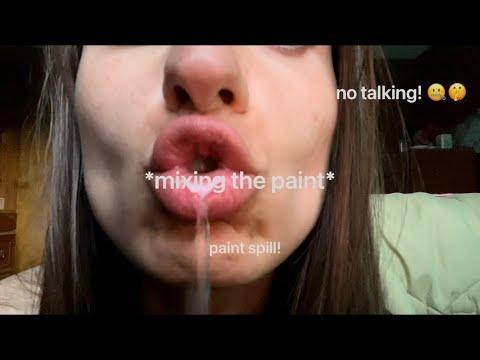#ASMR SPIT PAINTING WITH SLURPING/ MOUTH SOUNDS 💦 🎨 👄 NO TALKING! 🤐🤫 FOR RELAXATION AND TINGLES