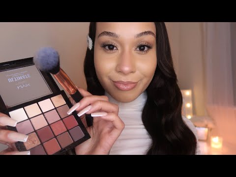 ASMR Doing your makeup Roleplay Personal attention, makeup triggers & layered sounds