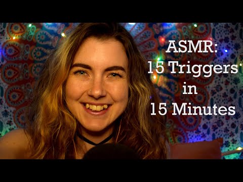 🧡ASMR: 15 Triggers in 15 Minutes (Fishbowl, Brushing, Tracing, Scratching, Mouth Sounds, etc..)🧡